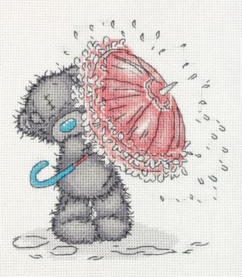 Набор для вышивания мулине Klart "Tatty Teddy с зонтиком", 17,5х19,5 см