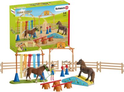 SCHLEICH Spielfiguren-Spielesets Pony Agility Training Farm World Kinderspielen 