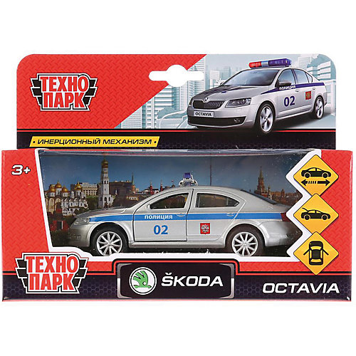 Машинка Технопарк "Scoda Octavia" Полиция, 12 см от ТЕХНОПАРК