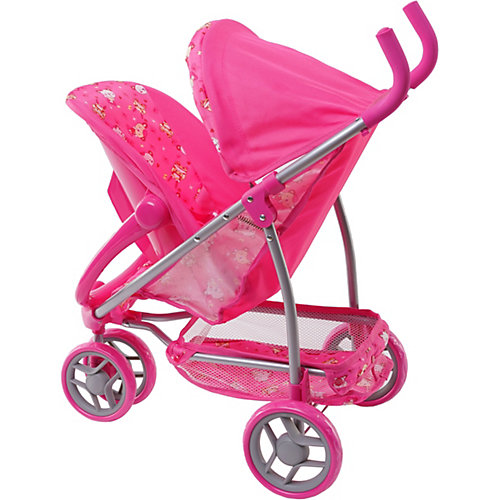 Коляска для кукол Buggy Boom Nadin 2 в 1, розовая/мишки от Buggy Boom