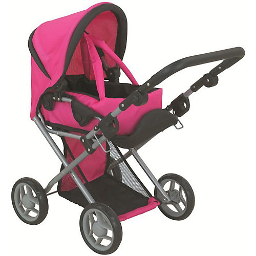 Коляска для кукол Buggy Boom Infinia, фуксия с чёрным от Buggy Boom