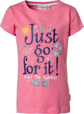 T-Shirt mit Strasssteinen und Glitzer pink Gr. 104/110 Mdchen Kleinkinder