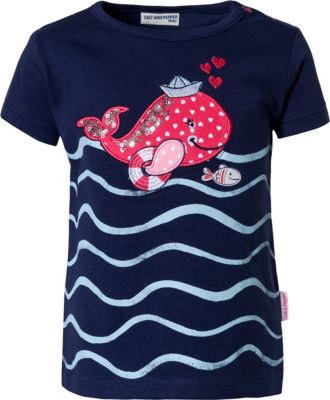 Baby T-Shirt mit Pailletten , Wal dunkelblau Gr. 74 Mdchen Baby