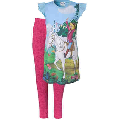 Bibi und Tina Kinder Set Jerseykleid mit Rüschenärmeln + Leggings ... Bibi und Tina Sweatleggings mit glitzerdem Bund für Mädchen, Bibi ...