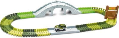 Amewi 100653 Magic Traxx Dino-Park MiniSet 108-teilig Rennbahn Set mit Tunnel 