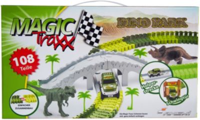 Rennbahn Magic Traxx Dino-Park Mini Set mit Tunnel 109-teilig 