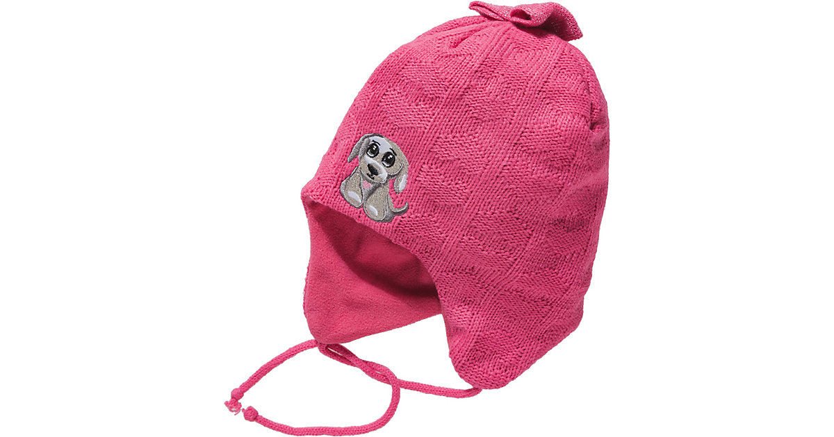 Baby Bommelmütze , Hund pink Gr. 44-46 Mädchen Baby