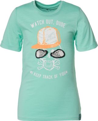 T-Shirt mit Wende-Applikation t�rkis Gr. 128/134 Jungen Kinder