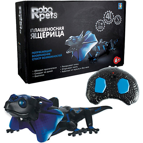Плащеносная ящерица 1toy, со световыми и звуковыми эффектами от 1Toy