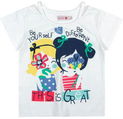 T-Shirt wei Gr. 128 Mdchen Kinder