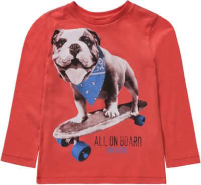 Langarmshirt rot Gr. 116/122 Jungen Kinder