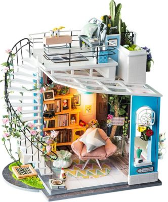 Hübsches Puppenhaus im Maßstab 1:24 3 D Puzzle Puzzle Spielset Architektur 