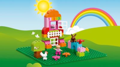 Grüne Grundplatte quadratisch 16x16 Grid Bausteine Bauen Kinder Jungen Mädchen Spielzeug UK 