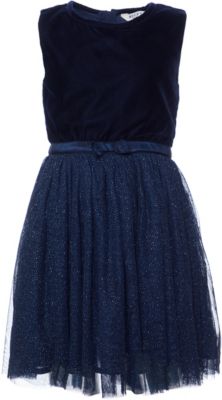 Kinder Samtkleid mit Tllrock dunkelblau Gr. 104 Mdchen Kleinkinder