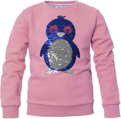 Sweatshirt mit Wendepailletten , Pinguin rosa Gr. 104 Mdchen Kleinkinder