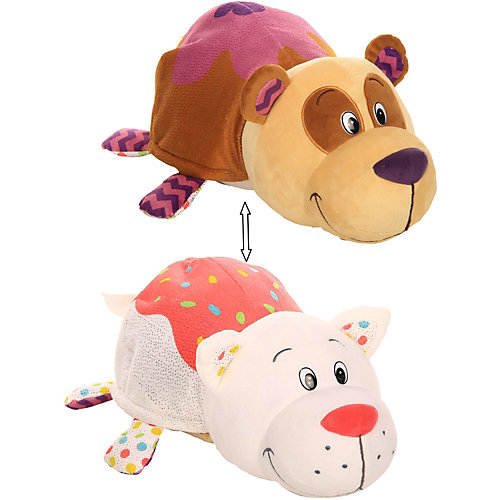 Мягкая игрушка-вывернушка 1toy "Ням-Ням" Панда с ароматом черничных оладьев-Кошечка с ароматом ванильного пиро от 1Toy