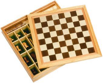 Spiele-Set Schach-Dame-Mühle 