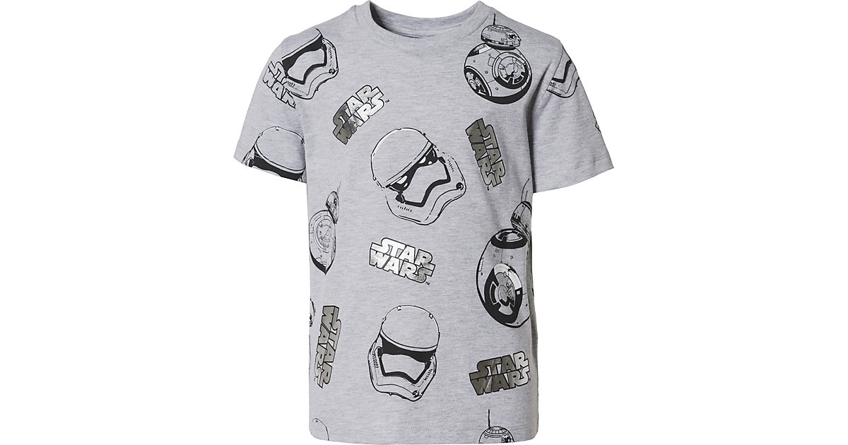 Star Wars T-Shirt mit Details in Metallic-Optik grau Gr. 140/146 Jungen Kinder