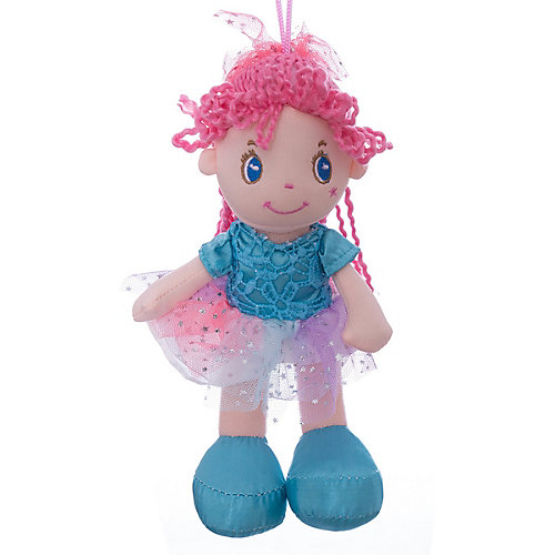 Мягкая кукла ABtoys с розовыми волосами в голубой пачке, 20 см от ABtoys