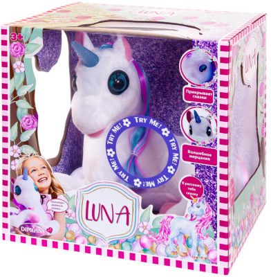 Интерактивная игрушка Dimian Единорог Luna, свет и звук