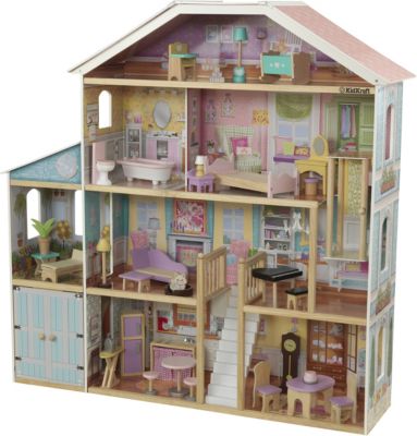 Groß Holz Puppe Mansion Für Barbie Puppen KidKraft Savannah Puppenhaus 