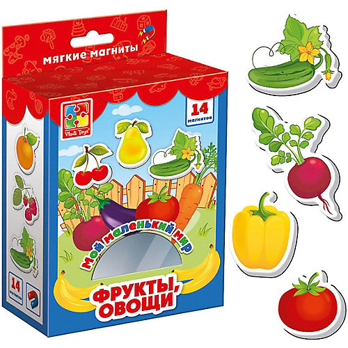 Мягкие магниты Vladi Toys "Мой маленький мир" Овощи и фрукты от Vladi Toys
