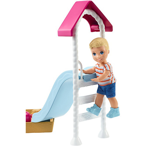 Игровой набор Barbie "Скиппер няня" Малыш на горке с песочницей от Mattel