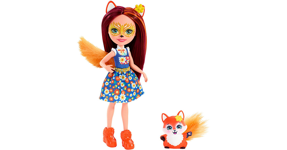 Spielzeug/Puppen: Mattel Enchantimals Felicity Fox & Flick Puppe