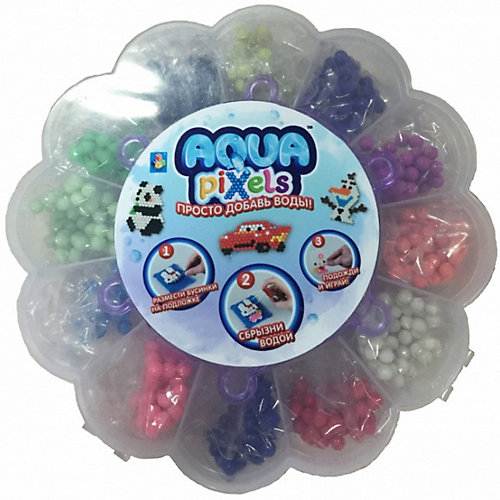 Набор для творчества 1Toy "Aqua pixels" в пластиковом цветочке от 1Toy