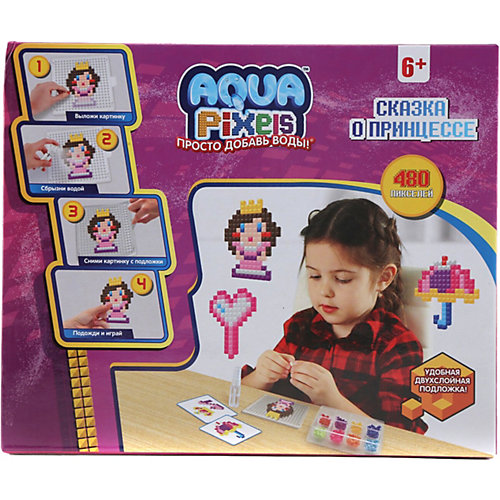 Набор для творчества 1Toy "Aqua pixels" Сказка о принцессе, 480 пикселей от 1Toy