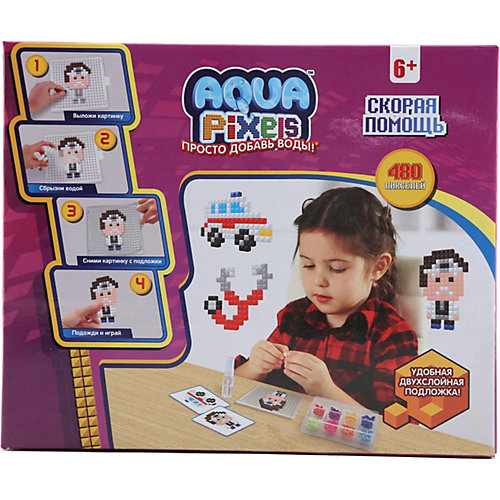 Набор для творчества 1Toy "Aqua pixels" Скорая помощь, 480 пикселей от 1Toy