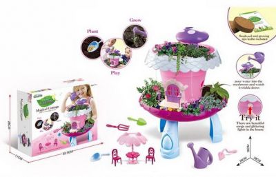 Игровой набор Junfa Toys "Коттедж для кукол", свет/звук, розовый