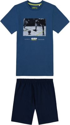 Schlafanzug blau Gr. 176 Jungen Kinder