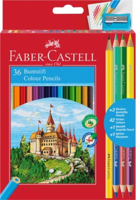 Карандаши цветные Faber-Castell, 36 цветов + 4, с точилкой
