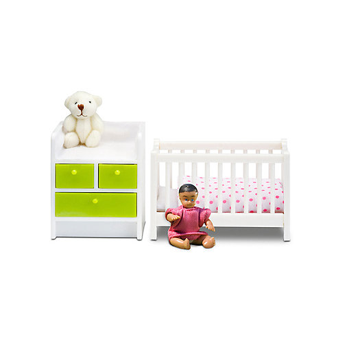 Мебель для домика Lundby Кровать с пеленальным комодом от Lundby