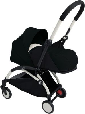 Kombi Kinderwagen YOYO+ 0+ & 6+, Schwarz, weies Gestell, 2019