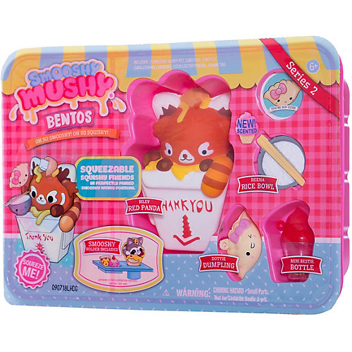 Игрушка-антистресс Smooshy Mushy Bento "Школьный завтрак", 2 серия, Красная панда Райли от Smooshy Mushy