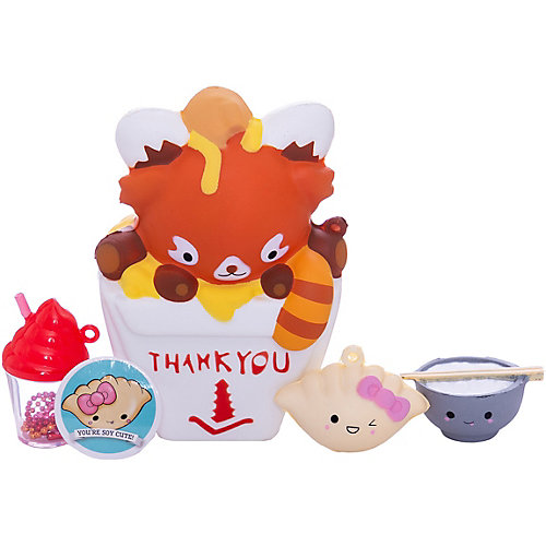 Игрушка-антистресс Smooshy Mushy Bento "Школьный завтрак", 2 серия, Красная панда Райли от Smooshy Mushy
