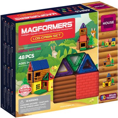 Магнитный конструктор MAGFORMERS Log cabin set, 48 деталей