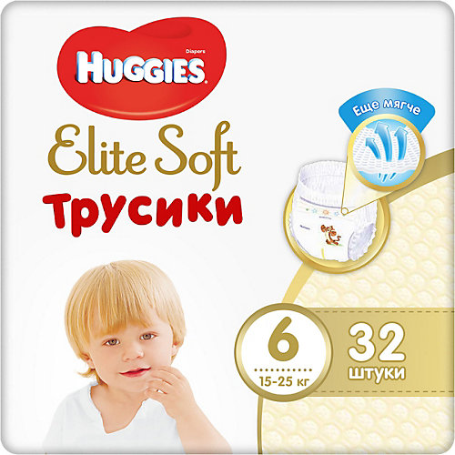 Трусики-подгузники Huggies Elite Soft 6, 15-25кг, 32 шт. от HUGGIES