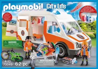 PLAYMOBIL® City Life 2er Set 70049 70052 Rettungswagen Rettungs-Balance-Roller 