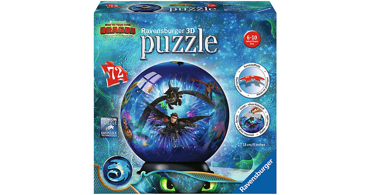 puzzleball® Ø13 cm, 72 Teile , Dragons 3