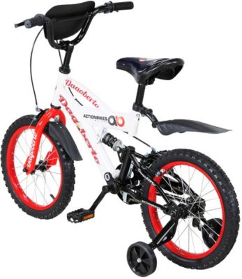 Actionbikes Kinder Fahrrad Dagoberto 16 Zoll, weiß/rot