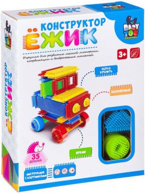 Конструктор Bondibon "Ёжик" Машина, 35 деталей