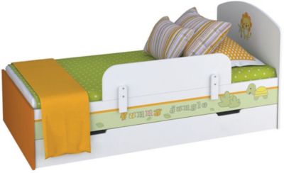 Jugendbett Basic Jungle, 180 x 90 cm, wei-orange, 1186-1 orange/wei