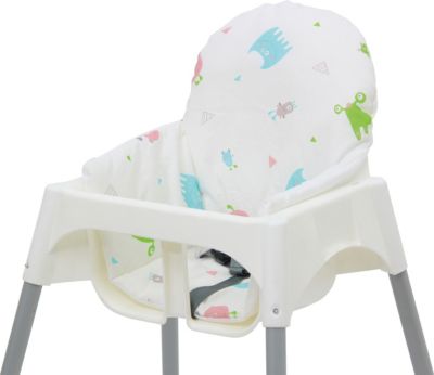 Sitzkissen Sitzeinlage für Ikea Antilop Hochstuhl, Monsters, weißgrau