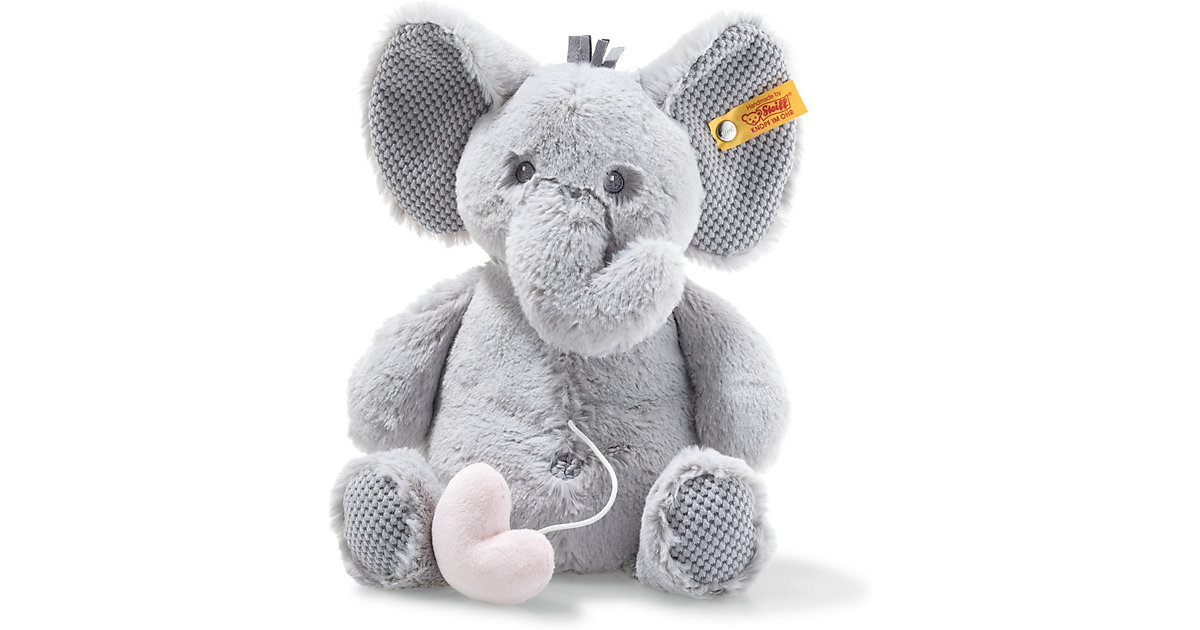 Babyspielzeug: Steiff Soft Cuddly Friends Ellie Elefant Spieluhr (26 cm) [hellgrau]