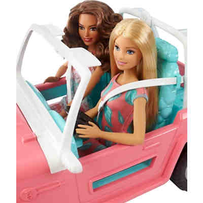 Barbie Pink Jeep mit zwei Puppen