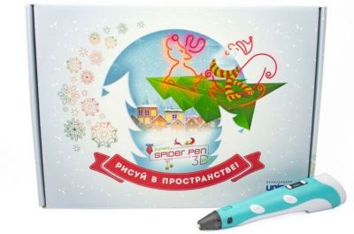 Новогодний набор 3Д Ручка Spider Pen PLUS, Пластик, Трафареты, цвет Фиолетовый