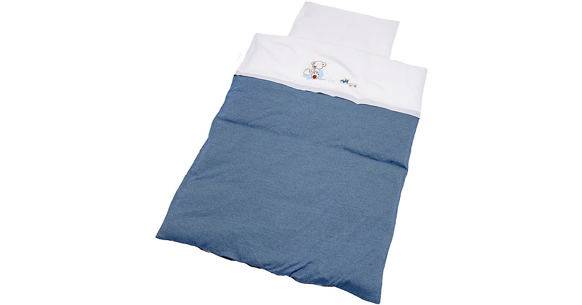Be Be's Collection · Babybettwäsche Oskar, blau, 100 x 135 cm Be Be's Collection · Babybettwäsche Oskar, blau, 100 x 135 cm